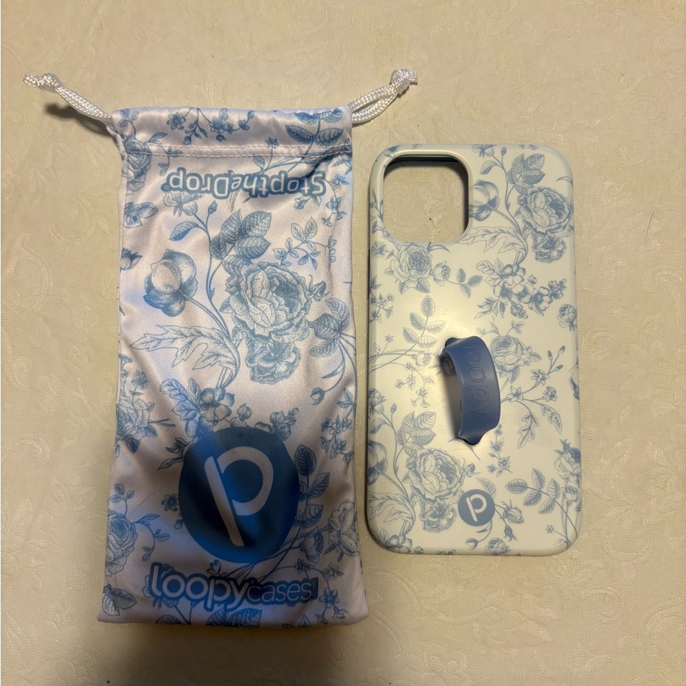 Loopy Case Powder Blue Floral iPhone Case